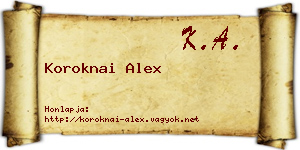 Koroknai Alex névjegykártya