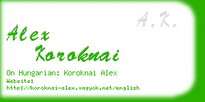 alex koroknai business card